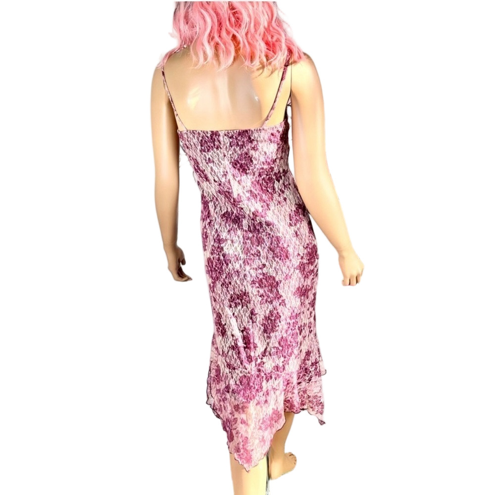 CHARLOTTE ROUSE Y2K lace & spaghetti strap party dress purple with pink like new - Picture 5 of 11
